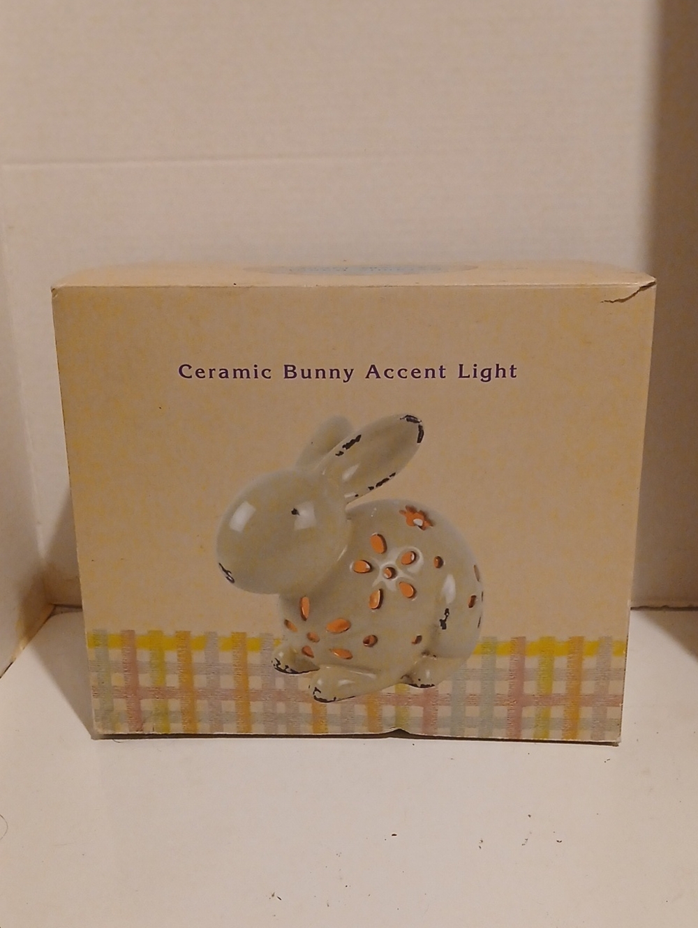 Cracker Barrel White Ceramic Bunny Accent Light